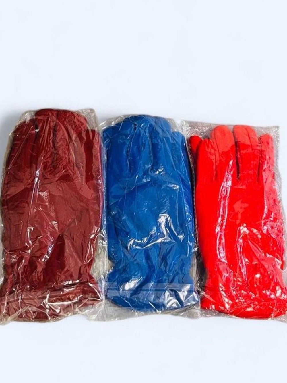 Assorted Gloves Set -Burgundy, Blue & Red